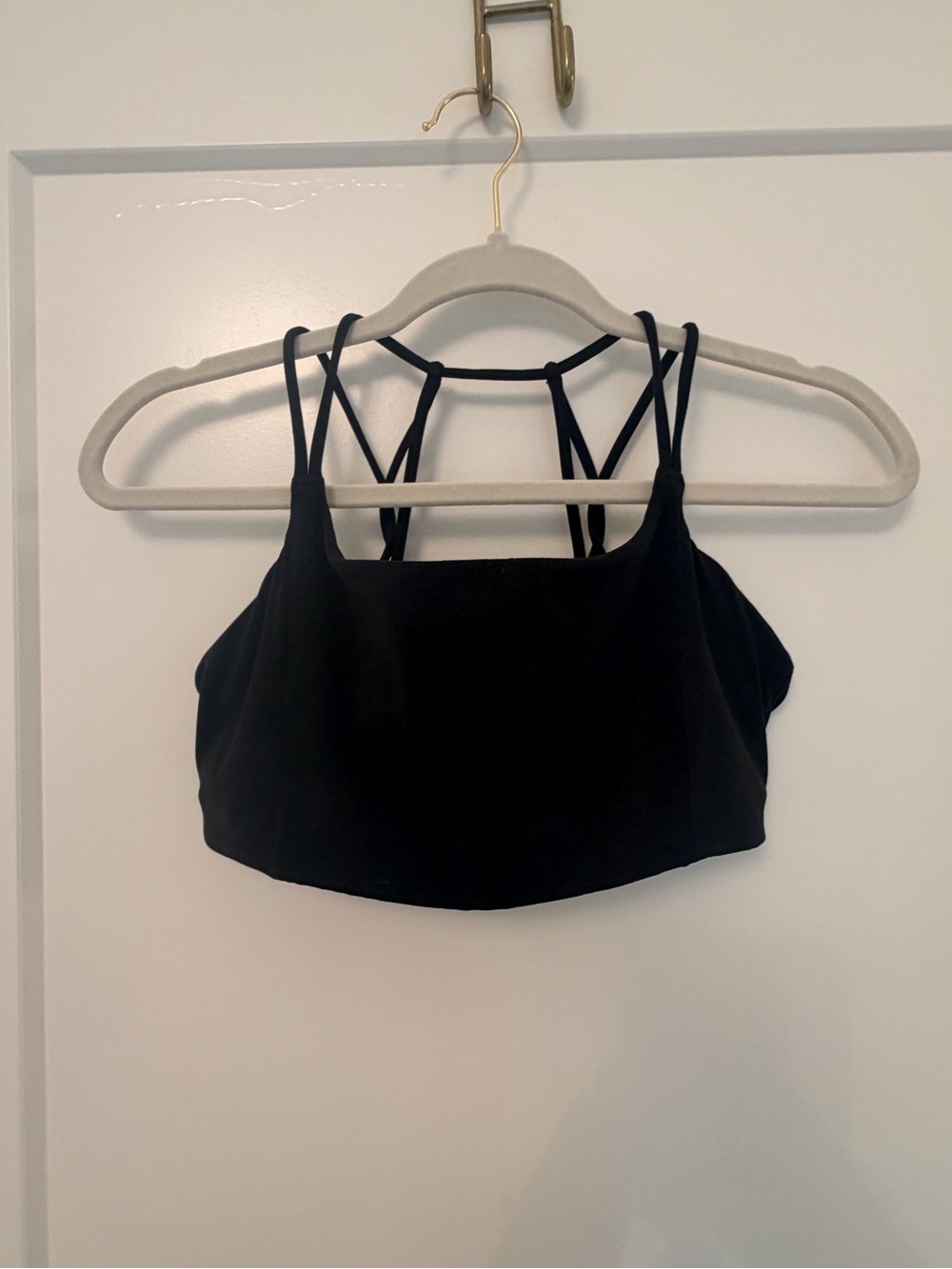 Athleta Black Strappy Back Sports Bra | Size M